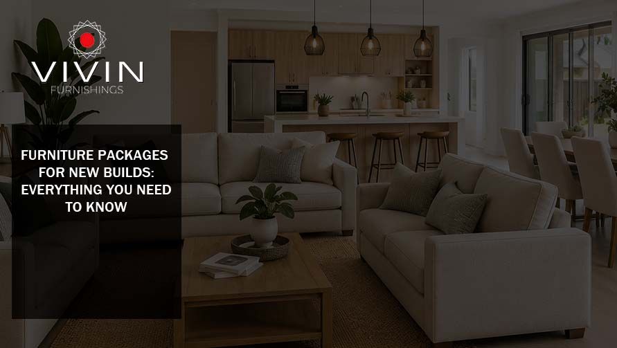 Modern living room furniture package setup for new build home