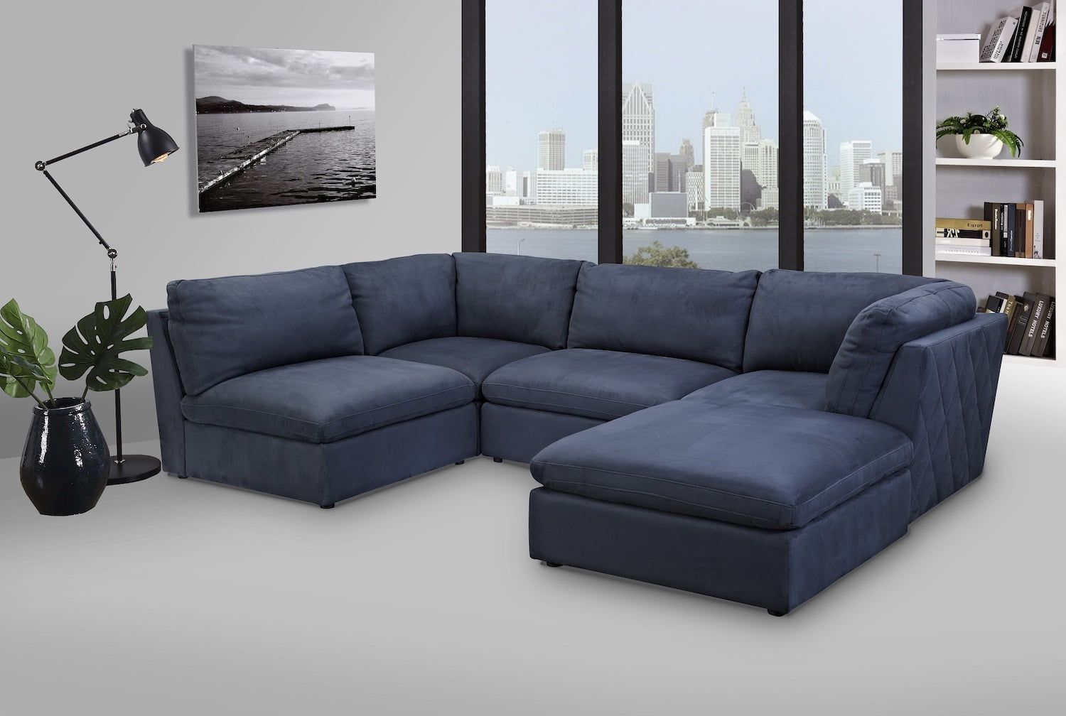 Reversible Lounge with Ottoman for Rental Homes Sydney