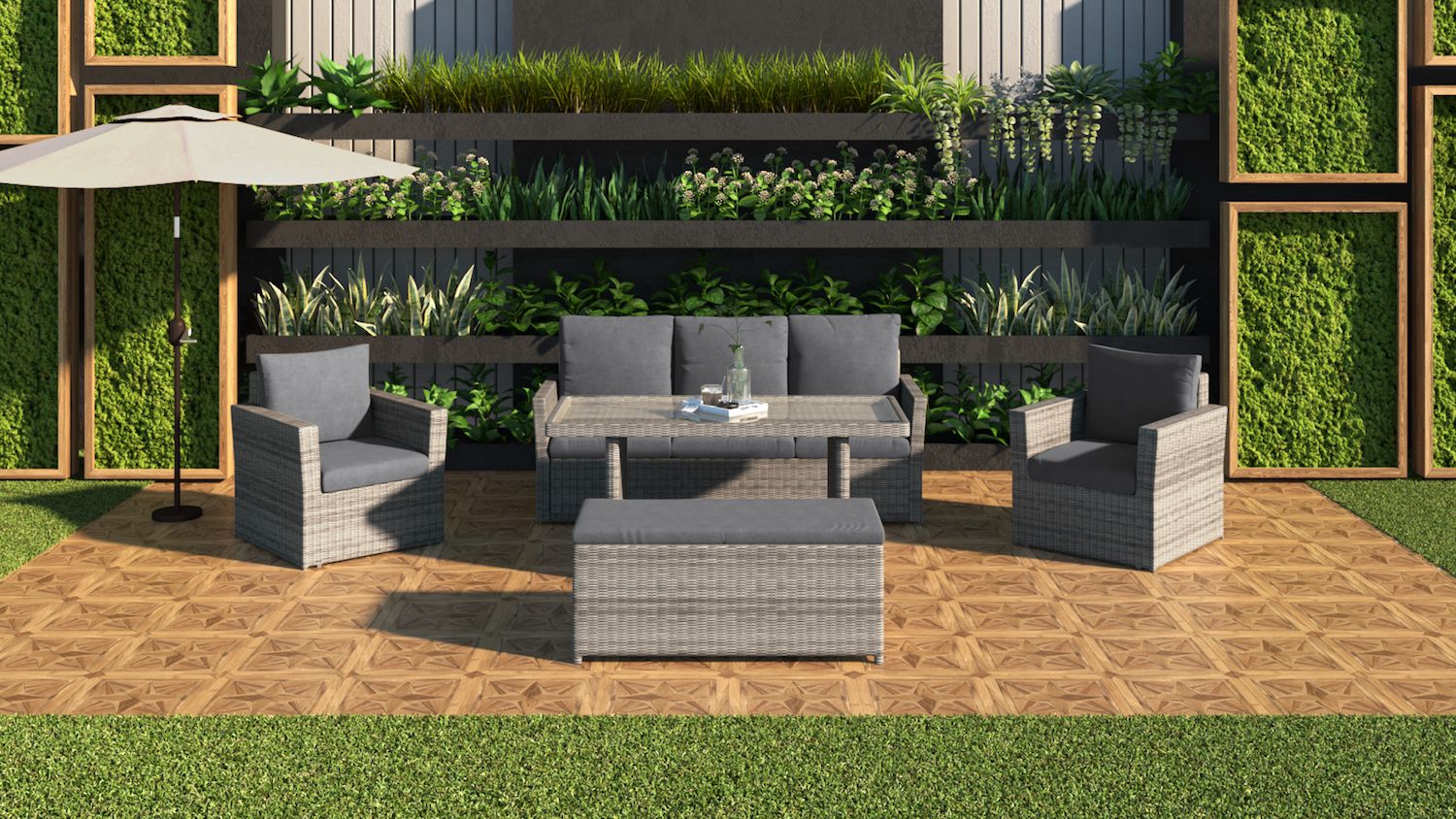 Mansard Outdoor Set | Staging Furniture by Vivin Furnishings