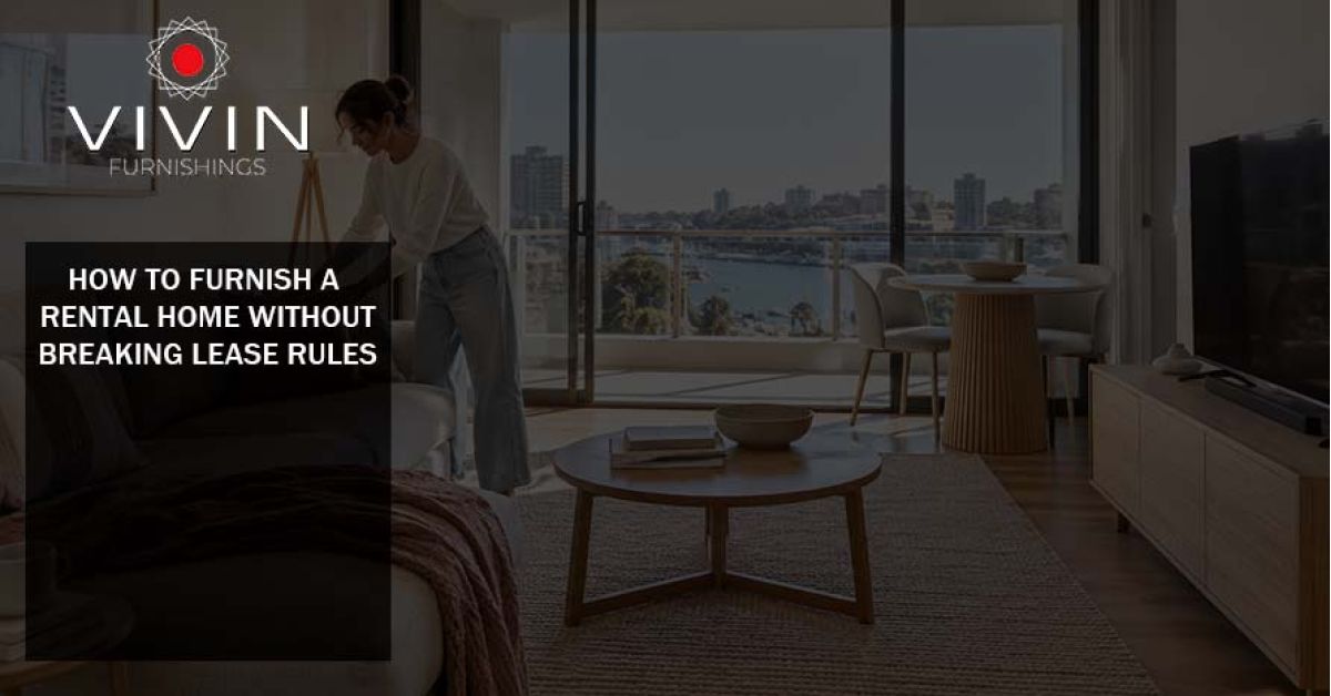 Stylish furnished rental apartment living room with modern furniture