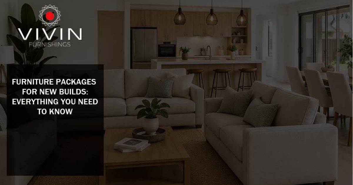 Modern living room furniture package setup for new build home